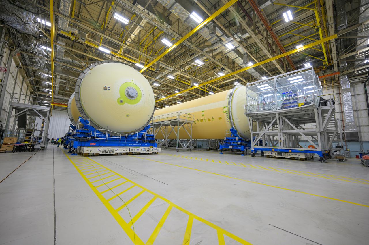 Move crews at NASA’s Michoud Assembly Facility in New Orleans move the liquid oxygen tank into final assembly production area on Aug. 27, 2025. There, it will undergo integration of the forward dome by SLS (Space Launch System) prime contractor,Boeing. Eventually, the liquid oxygen tank will be moved back to the high bay where it will be mated with the intertank and forward skirt to complete the forward join of the Artemis III core stage. The propellant tank is one of five major elements that make up the 212-foot-tall rocket stage. The core stage, along with its four RS-25 engines, produce more than two million pounds of thrust to help launch NASA’s Orion spacecraft, astronauts, and supplies beyond Earth’s orbit and to the lunar surface for Artemis.